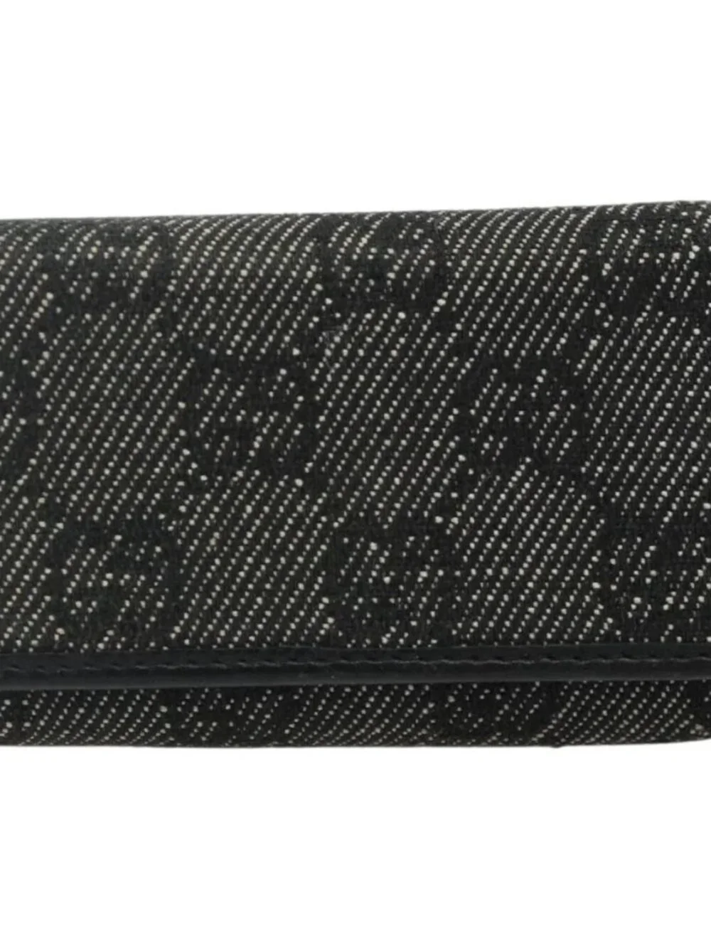GUCCI GG Canvas Key Case Silver Black Auth